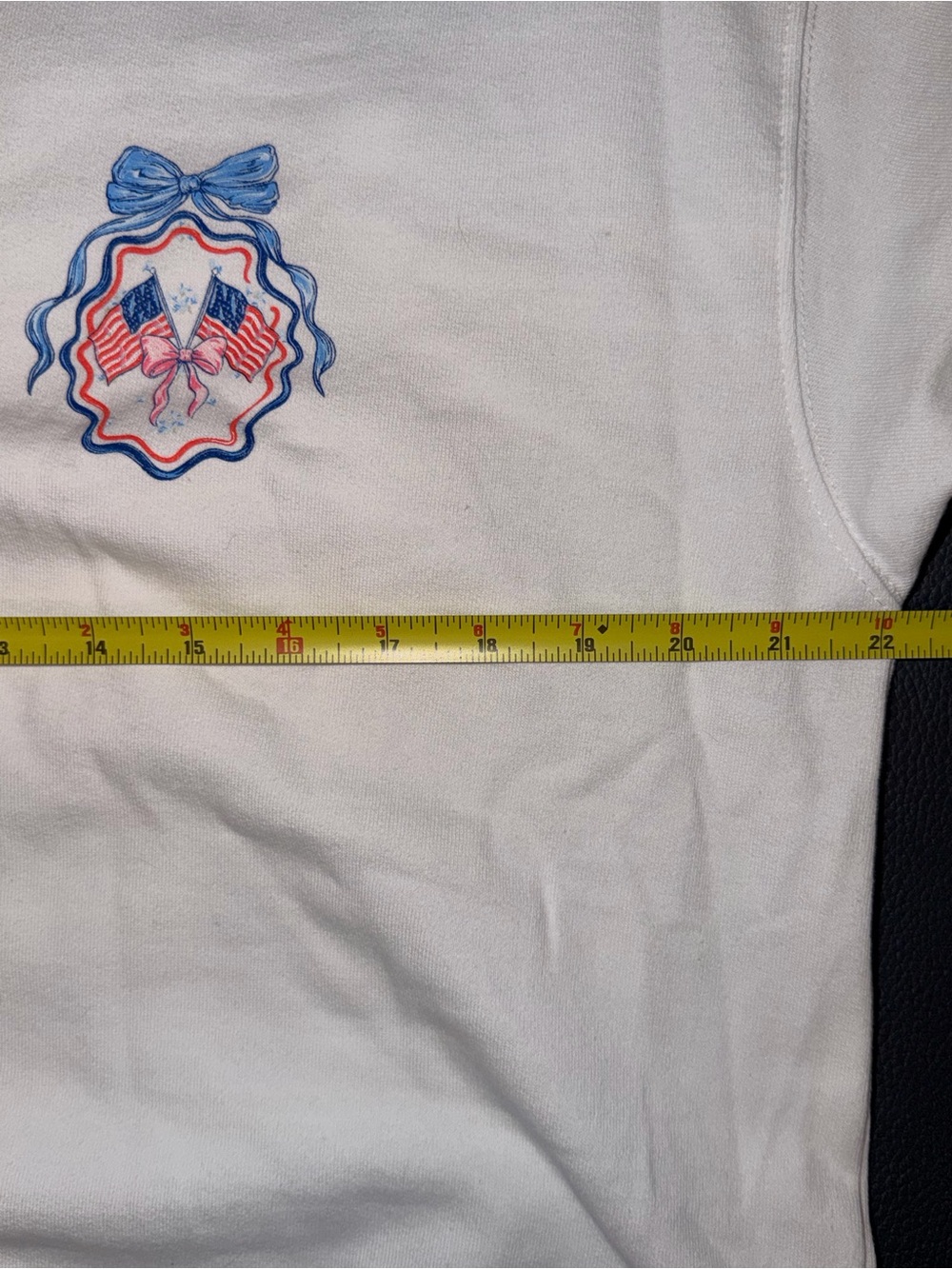 Simply Southern White Sweatshirt with Blue and Pink Patriotic American Belle M-L - Picture 6 of 6